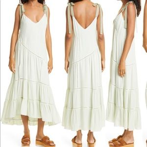 NWT  $595 CINQ a SEPT Claire Tie Shoulder Slip Dress, Size 8, 100% Silk.